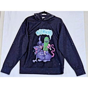 Rick And Morty I'm Pickle Ricky Pullover Hoodie Black Size Medium Rat Graphic